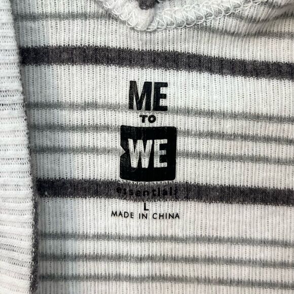 Me to We Grey & White Striped Crop Tee - Picture 5 of 8